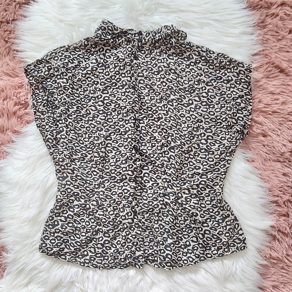 Retro Vintage 100% Silk Leopard Print Blouse Top - Picture 6 of 13